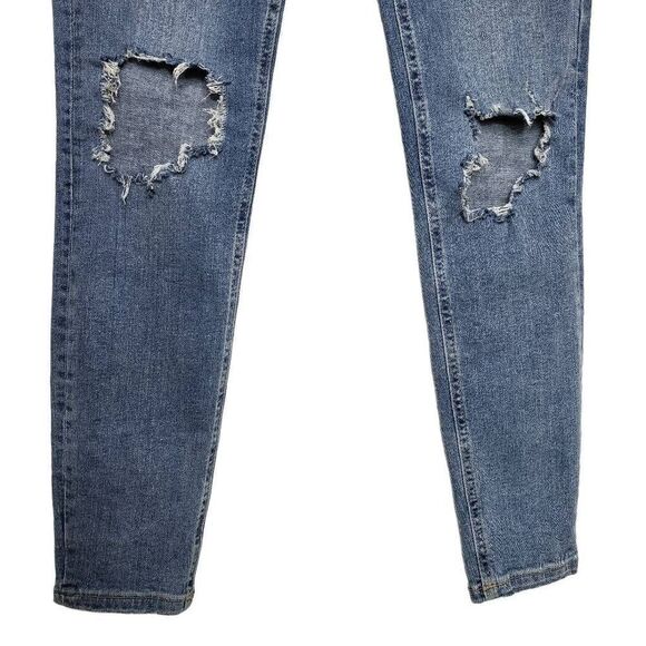 Free People Ripped Distressed High Waist Skinny Jeans Blue Size 28 - Picture 6 of 10